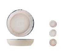 H&H Artisanal Piatto Fondo in Stoneware, Colori Assortiti, 20cm, Qualità Artigianale