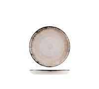 H&h set 12 piatti frutta artisanal in stoneware grigio cm 21