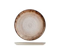 H&H set 12 piatti piani Artisanal in stoneware marrone cm 27