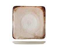 H&H, Artisanal, Set 12 Piatti Quadrati, in Stoneware, Rosso cm 26x26