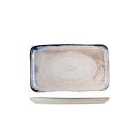 H&H, Artisanal, Set 12 Piatti rettangolari, in Stoneware, Blu, cm 24x14