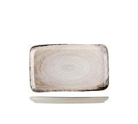 H&H, Artisanal, Set 12 Piatti rettangolari, in Stoneware, Grigio, cm 24x14
