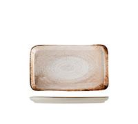 H&H, Artisanal, Set 12 Piatti rettangolari, in Stoneware, Rosso, cm 24x14