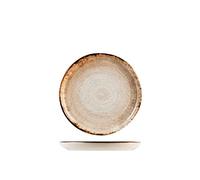 H&h set 24 piattini pane artisanal in stoneware marrone cm 14