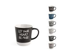 H&H Attitude Set 6 Tazze tè, New Bone China, Colori Assortiti, cc180