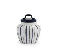 H&H Barattolo in ceramica decoro righe blu con coperchio con guarnizione in lt.