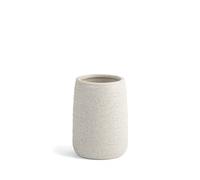 H&H Bicchiere Bagno in Ceramica Rigata Colore Sabbia 11cm