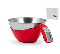H&H Bilancia Cucina Digitale, Inox, Rosso, Kg5