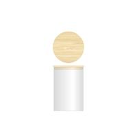 H&H Biscottiera in vetro borosilicato rigato con tappo in legno bambù lt 2,20