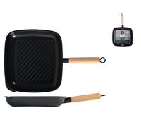 H&H Bistecchiera Antiaderente Borghese Cm28X26, Nero