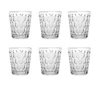 H&H Blow Set 6 Bicchieri in Vetro, Trasparente, 32cl