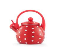 H&h bollitore in smalto decorato rosso a pois bianchi lt 2