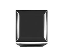 H&H Boston Piatto Frutta, Nero, Quadrato 18 x 18, Stoneware - Confezione da 6