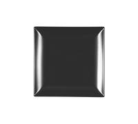 H&H Boston Set 6 Piatti Frutta in Stoneware, Nero, Quadrato, 18x18 cm - Lavabili in Lavastoviglie e Utilizzabili in Forno a Microonde, Ideali per HORECA e Presentazioni Gastronomiche