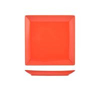 H&H Boston Set 6 Piatti Frutta, Stoneware, Corallo, Quadrato, 18x18 cm