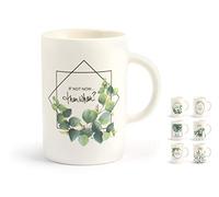 H&H Botanic Set 6 Mug, New Bone China, Decoro Assortito, cc400