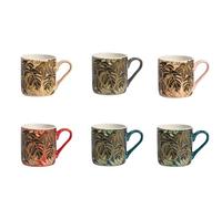 H&H Botanic Winter Set 6 Tazzine da Caffè, New Bone China, cc110