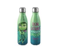 H&H Bottiglia Termica Inside Out, Personaggio Disgusto, Acciaio Inox 18/10, 500 ml, Isolamento 12 Ore Caldo/6 Ore Freddo, Verde