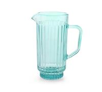 H&H Brocca Atena in Vetro Lavorato Azzurro 1 Litro - Elegante e Resistente - Lavabile in Lavastoviglie - Caraffa per Acqua, Succhi e Bevande - Design Raffinato per la Tavola