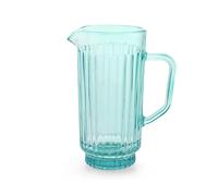 H&H Brocca Atena in vetro lavorato colore azzurro lt 1