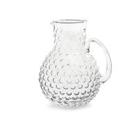 H+H Brocca Bubble in vetro bocciardato trasparente – 2,3 L – Lavabile in lavastoviglie