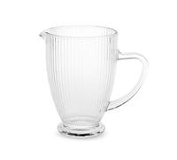 H&H Brocca Epoque in Vetro Trasparente Rigato, Capacità 1,5L, Elegante e Versatile, Idonea al Lavaggio in Lavastoviglie