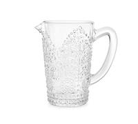 H&H Brocca Garden in Vetro Trasparente Lavorato - Capacità 1,35 Litri - Lavabile in Lavastoviglie