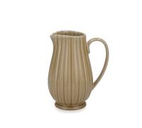H&H Caraffa in Stoneware 1,08 L Lotus Beige - Caraffa Acqua e Bevande, Design a Rilievo Effetto Petalo, Lavastoviglie e Microonde