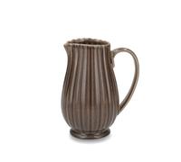 H&H Caraffa in Stoneware 1,08 L Lotus Marrone - Caraffa Acqua e Bevande Compatta, Design a Rilievo Effetto Petalo, Lavastoviglie e Microonde