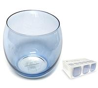 H&H Bubbly Bicchieri Acqua 6 Pezzi - Bicchieri Colorati in Vetro, Colore Blu Cielo - Set da 6 Bicchieri Sky, Eleganti per Uso Quotidiano o Feste