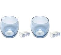 H&H Bubbly Bicchieri Acqua 6 Pezzi - Bicchieri Colorati in Vetro, Colore Blu Cielo - Set da 6 Bicchieri Sky, Eleganti per Uso Quotidiano o Feste (Confezione da 2)