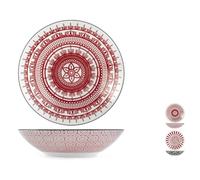 H&H by Bruno Barbieri, Collezione Nomad - Set di 2 Insalatiere, Diametro 23,5 cm, in porcellana, Patterni etnici Assortiti, lavabili in Lavastoviglie