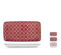 H&H by Bruno Barbieri, Collezione Nomad - Set di 6 Piatti Rettangolari, Misure 11x20 cm, Pattern etnici/geometrici assortiti, in porcellana, lavabili in lavastoviglie, idonei al microonde