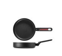 H&H Padella Antiaderente Voyage 22 cm - Rivestimento Pfluon, Design Elegante, Adatta per Induzione, Firmata Bruno Barbieri