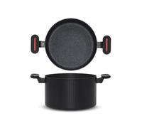 H&H by Bruno Barbieri, Pentola Antiaderente Voyage 22 cm - Rivestimento Pfluon, Design Elegante, Adatta per Induzione