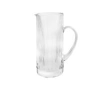 H&H, Caraffa, collezione Venus, in vetro, rigato, trasparente, lavabile in lavastoviglie, 2 lt