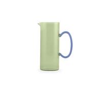 H&H - Caraffa in Vetro Borosilicato Colorata 1,3 L - Verde con Manico Blu - Lavabile in Lavastoviglie