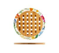 H&H Caroline Sottopentola in Bambu' Tondo Bianco, 17,5cm