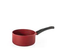 H&H Casseruola 1 Manico Absolute Red Ø16 cm in Alluminio - Rivestimento Antiaderente Pfluon, Fondo per Induzione, Superficie Ruvida per Cottura Uniforme