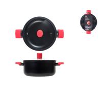 H&H Casseruola 2 M Antiaderente Pulse Coperchio Cm24, Nero