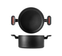 H&H Casseruola 2 Manici Antiaderente Voyage 26 cm - Rivestimento Pfluon, Design Elegante, Adatta per Induzione, Firmata Bruno Barbieri