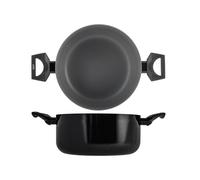H&H Casseruola 2 manici Supreme in alluminio con rivestimento antiaderente nero