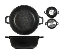 H&H Casseruola Antiaderente Pietra Due Manici Cm 24