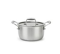 H&H Casseruola Evolution 24 cm con Coperchio in Vetro - Acciaio Inox e Alluminio, Rivestimento Antiaderente a Nido d’Ape, 2 Manici Ergonomici, Fondo per Induzione, Adatta a Tutti i Piani Cottura