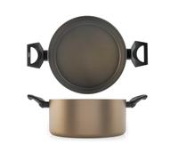 H&H, casseruola, in alluminio, antiaderente, linea Balance, adatta a tutti i piani cottura, lavabile in lavastoviglie, diametro 24 cm