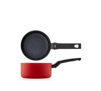 H&H, Casseruola, in alluminio, antiaderente, linea Flame, adatta a tutti i piani cottura, lavabile in lavastoviglie, diametro 16 cm