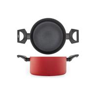 H&H, Casseruola, in alluminio, antiaderente, linea Flame, adatta a tutti i piani cottura, lavabile in lavastoviglie, diametro 20 cm