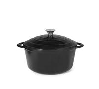 H&H Casseruola in Ghisa, Tonda, Con Coperchio, 26cm