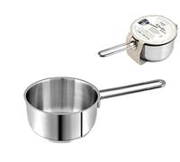 H&H Casseruola Inox Elodie Fondo a Induzione Un Manico 16 Litri2 Pentole Cucina, Acciaio Inossidabile, 16 cm