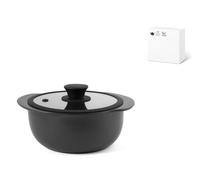 H&H Casseruola Omega in stoneware con coperchio in vetro Cm 23,5